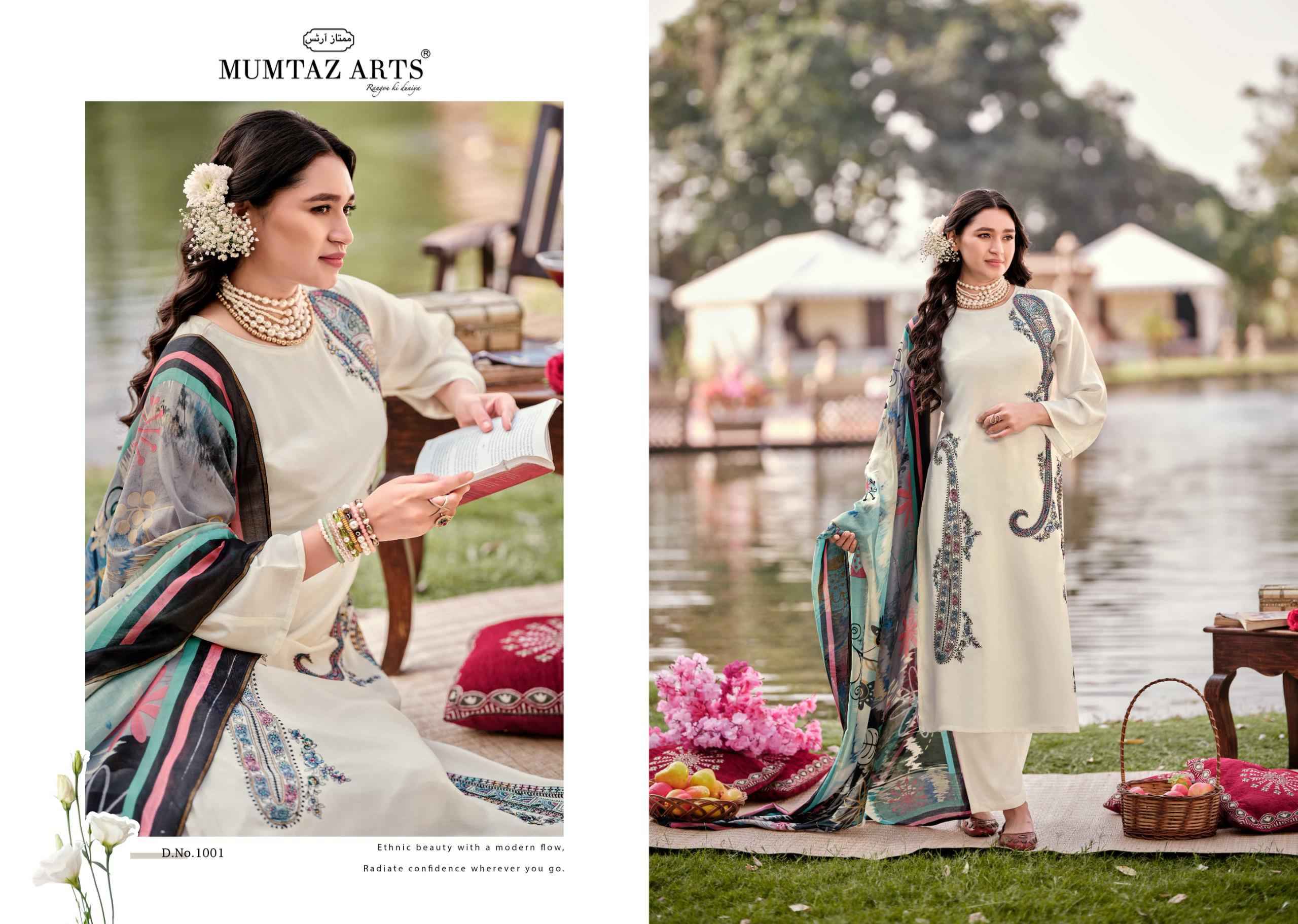 Mumtaz Arts Shehzaadi Viscouse Musline Dress Material 6 pcs Catalogue