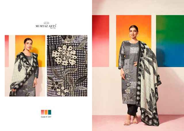 Mumtaz Arts Sofia Jam Satin Dress Material 4 pcs Catalogue