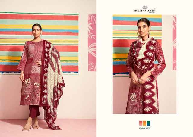 Mumtaz Arts Sofia Jam Satin Dress Material 4 pcs Catalogue