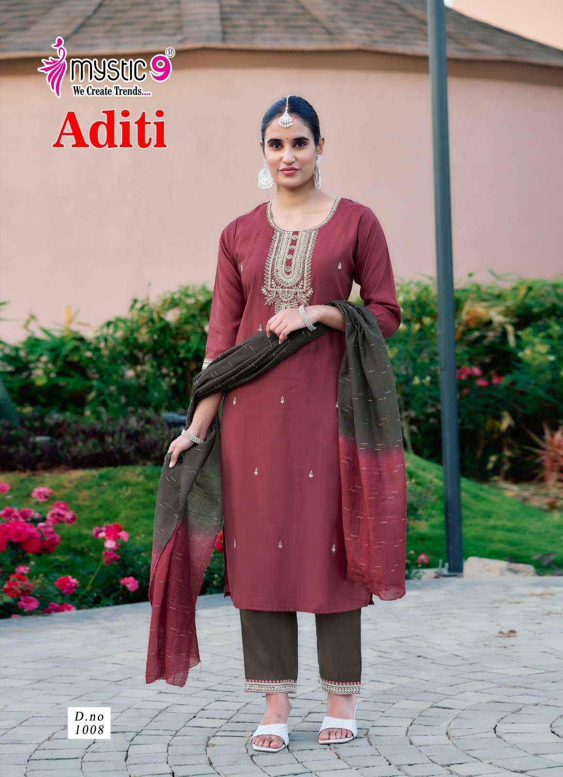 Mystic 9 Aditi Vol 1 Roman Silk Kurti Combo 8 pcs Catalogue