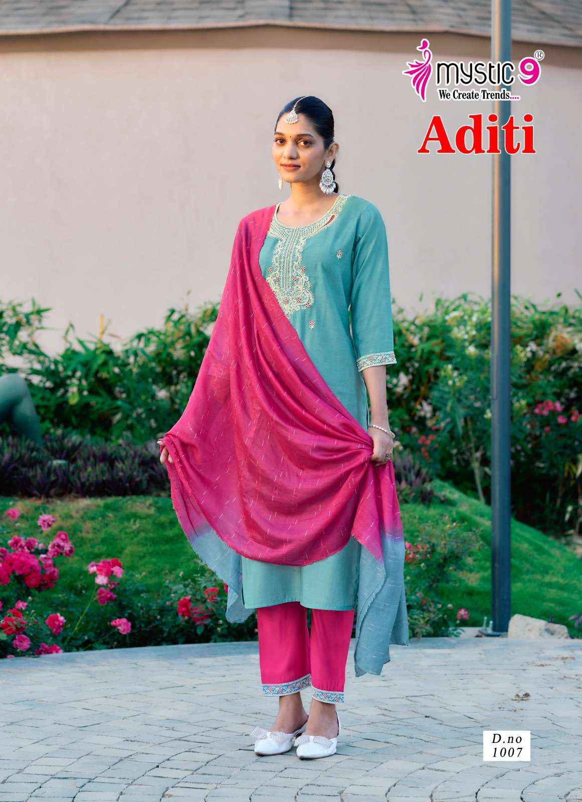 Mystic 9 Aditi Vol 1 Roman Silk Kurti Combo 8 pcs Catalogue