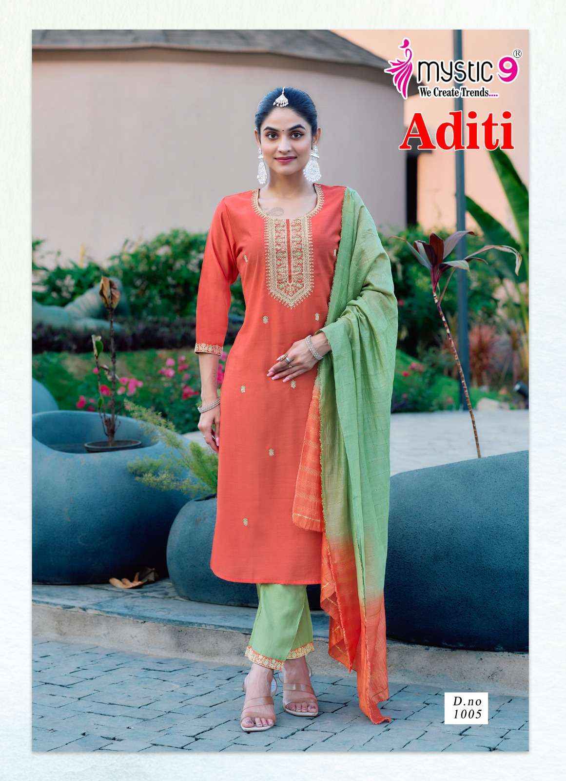 Mystic 9 Aditi Vol 1 Roman Silk Kurti Combo 8 pcs Catalogue