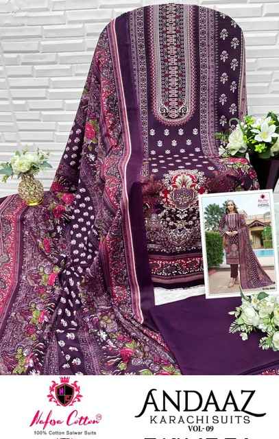 Nafisa Cotton Andaaz Karachi Suits Vol 9 Cotton Dress Material 6 pcs Catalogue