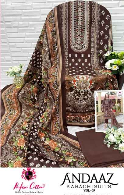 Nafisa Cotton Andaaz Karachi Suits Vol 9 Cotton Dress Material 6 pcs Catalogue