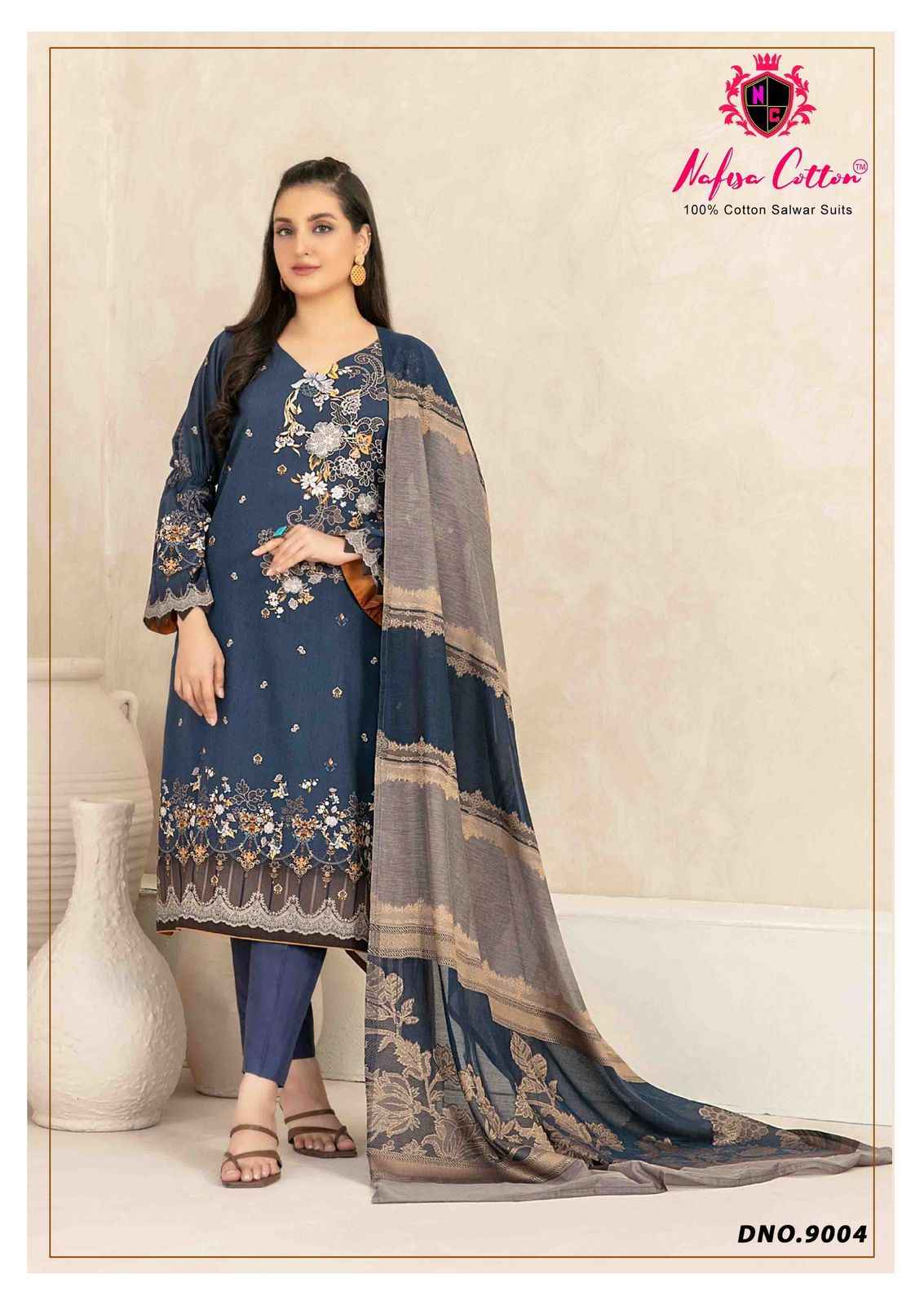 Nafisa Cotton Mahera Karachi Suits Vol 9 Cotton Dress Material 6 pcs Catalogue
