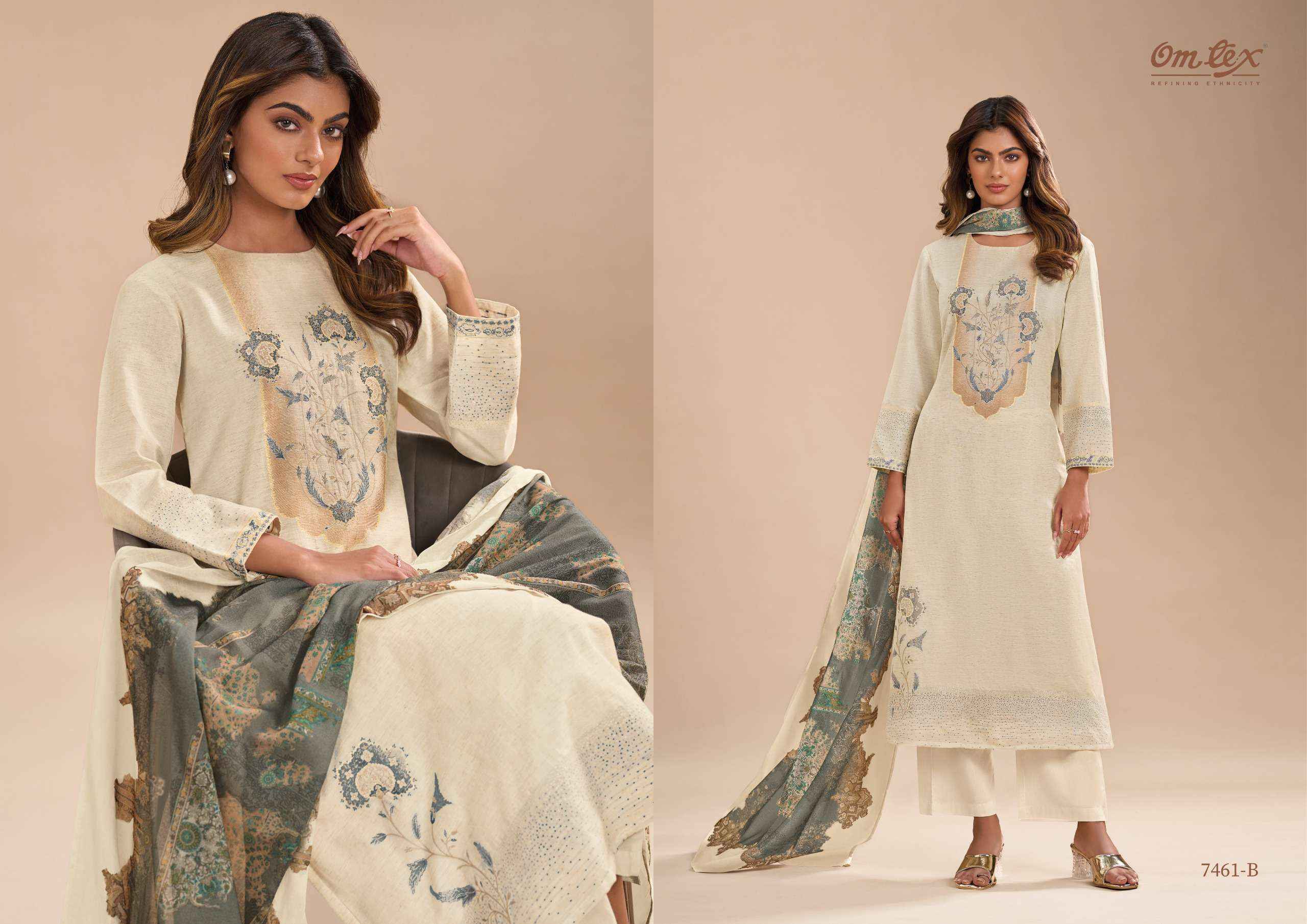 Omtex Hina Cotton Jacquard Dress Material 4 pcs Catalogue