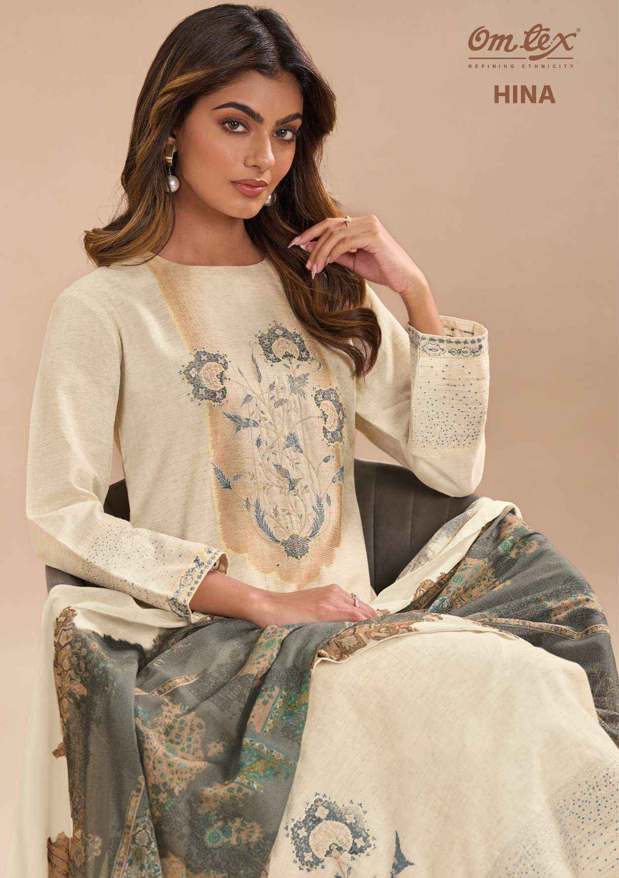 Omtex Hina Cotton Jacquard Dress Material 4 pcs Catalogue