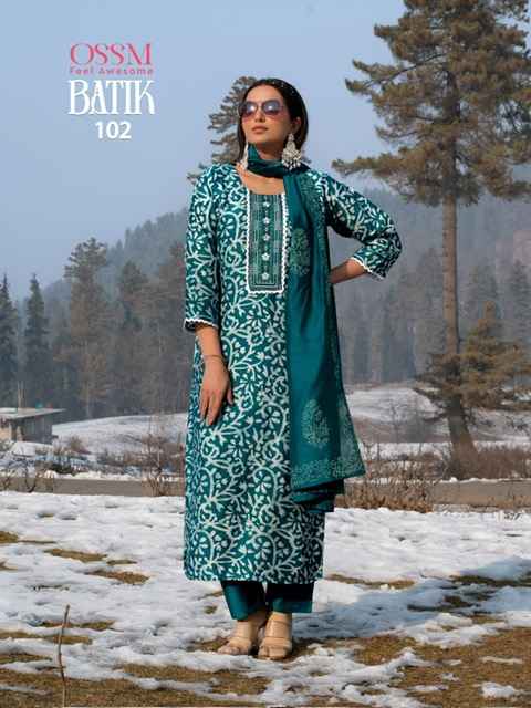 Ossm Batik Vol 4 Chanderi Batik Kurti Combo 6 pcs Catalogue