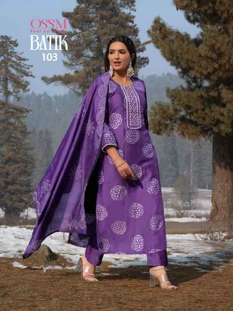 Ossm Batik Vol 4 Chanderi Batik Kurti Combo 6 pcs Catalogue