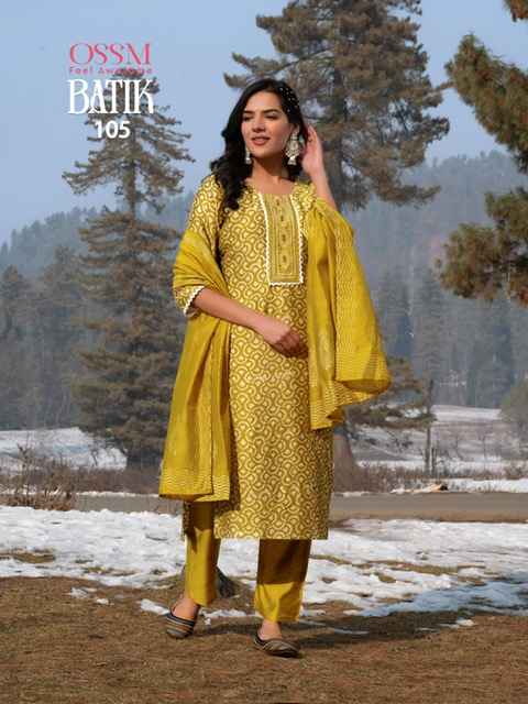 Ossm Batik Vol 4 Chanderi Batik Kurti Combo 6 pcs Catalogue