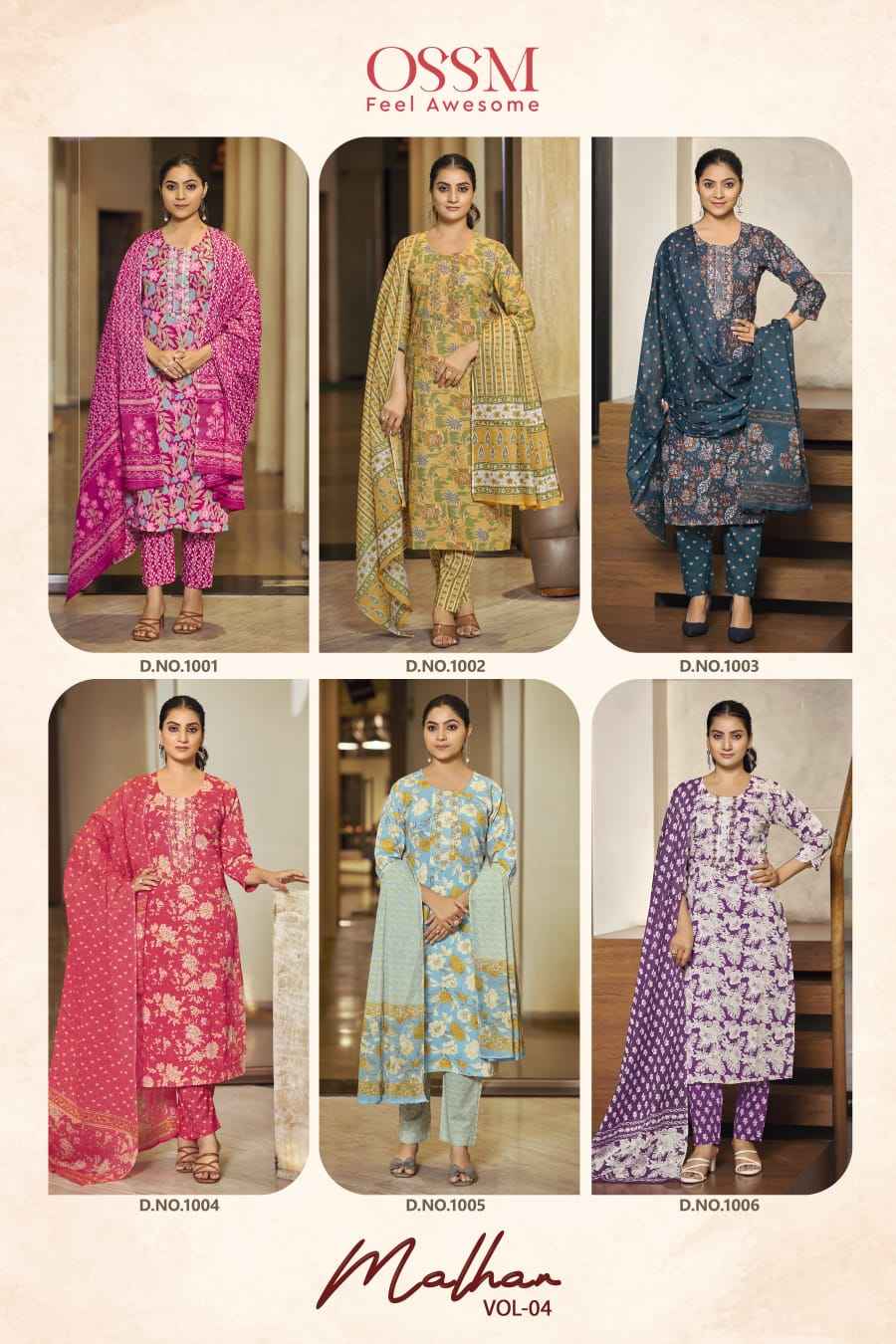 Ossm Malhar Vol 4 Cotton Kurti Combo 6 pcs Catalogue