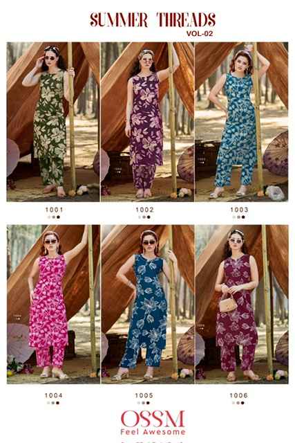 Ossm Summer Threads Vol 2 Cotton Co ord Set 6 pcs Catalogue