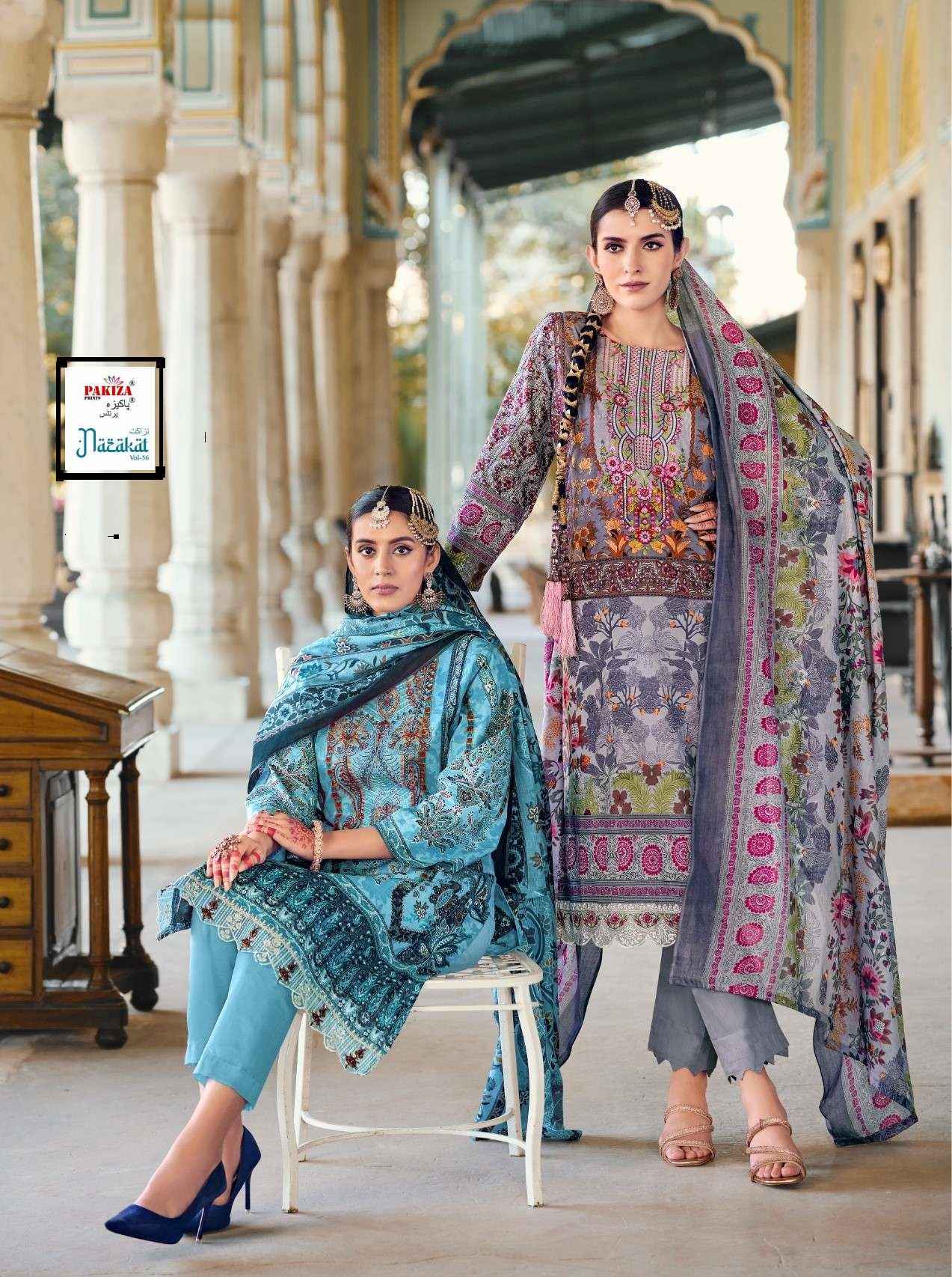 Pakiza Prints Nazakat Vol 56 Lawn Dress Material 10 pcs Catalogue