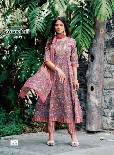Passion Tree Anarkali Vol 1 Cotton Kurti Combo 8 pcs Catalogue