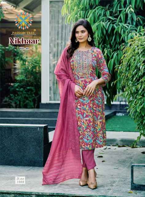 Passion Tree Nikhaar Vol 1 Rayon Kurti Combo 8 pcs Catalogue