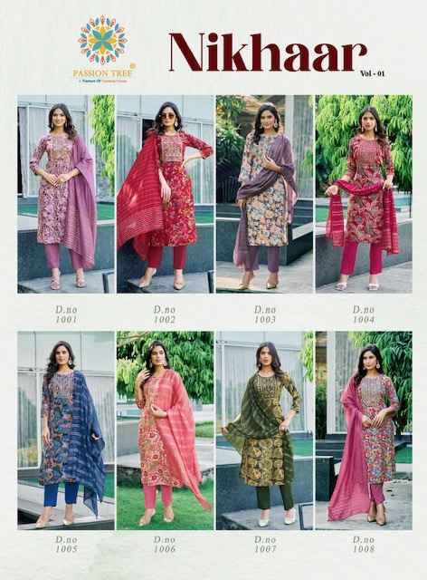 Passion Tree Nikhaar Vol 1 Rayon Kurti Combo 8 pcs Catalogue