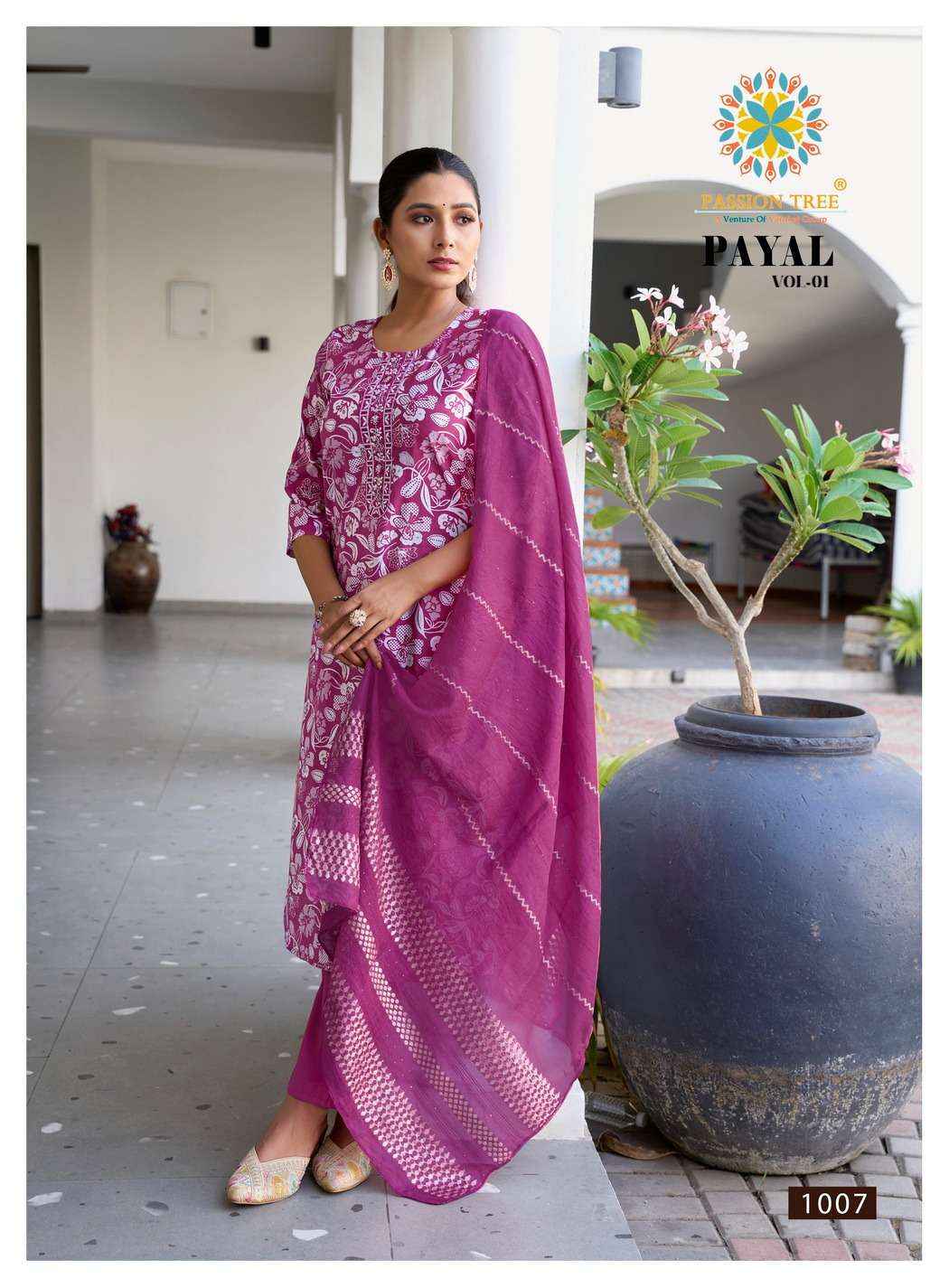 Passion Tree Payal Vol 1 Silk Kurti Combo 8 pcs Catalogue