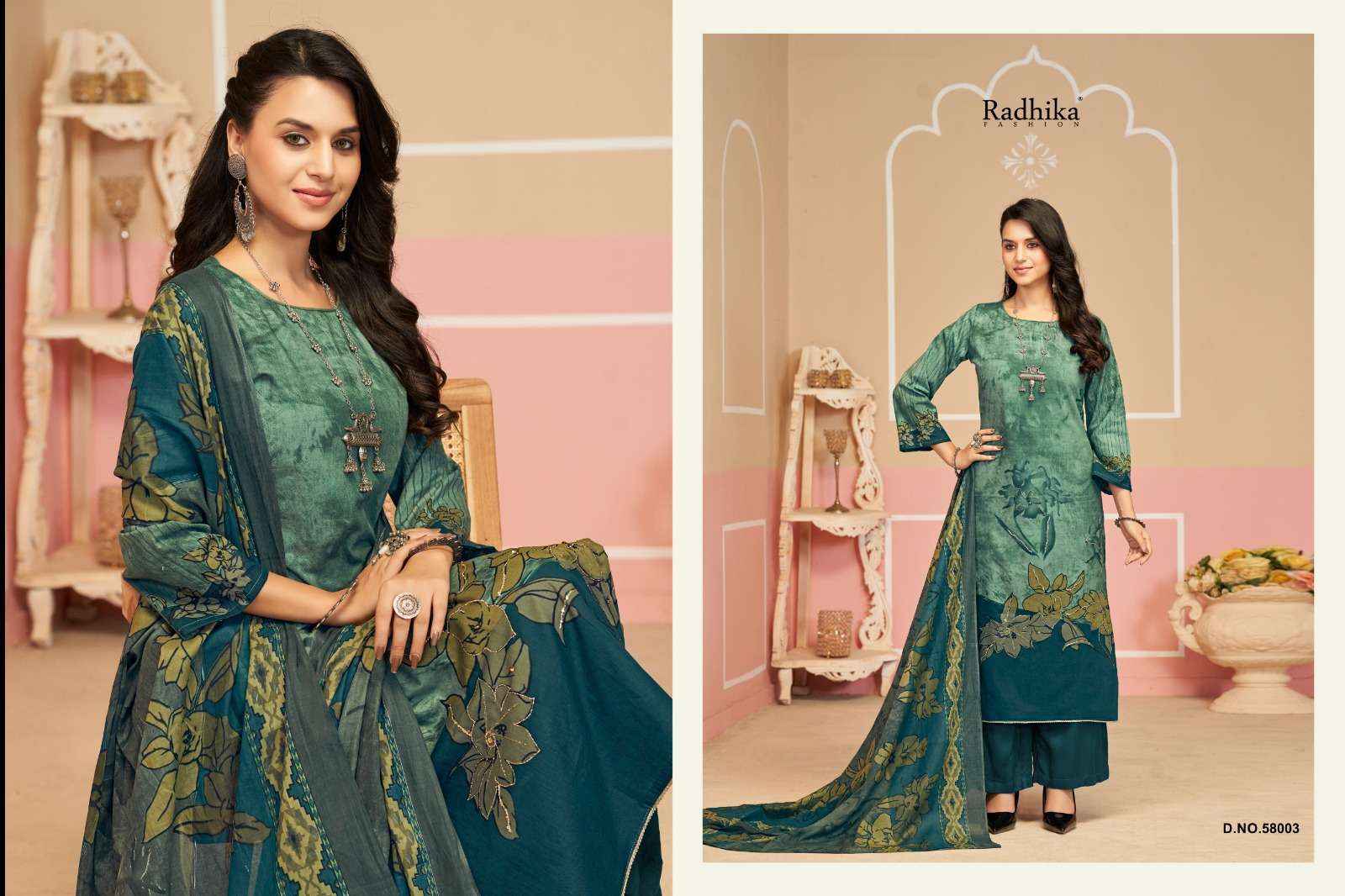 Radhika Fashion Azara shivani Lawn Cotton Dress Material 3 pcs Catalogue