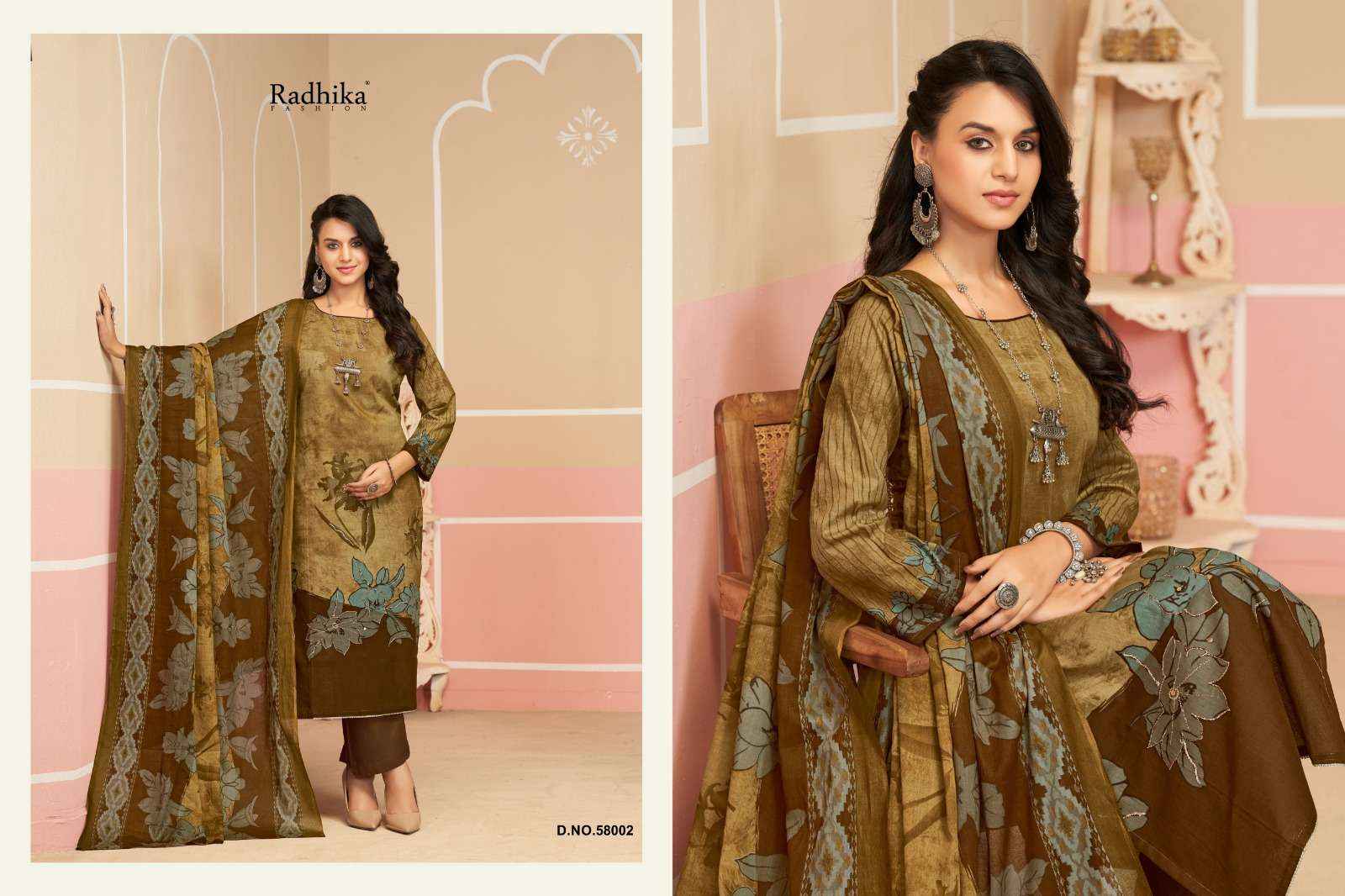 Radhika Fashion Azara shivani Lawn Cotton Dress Material 3 pcs Catalogue
