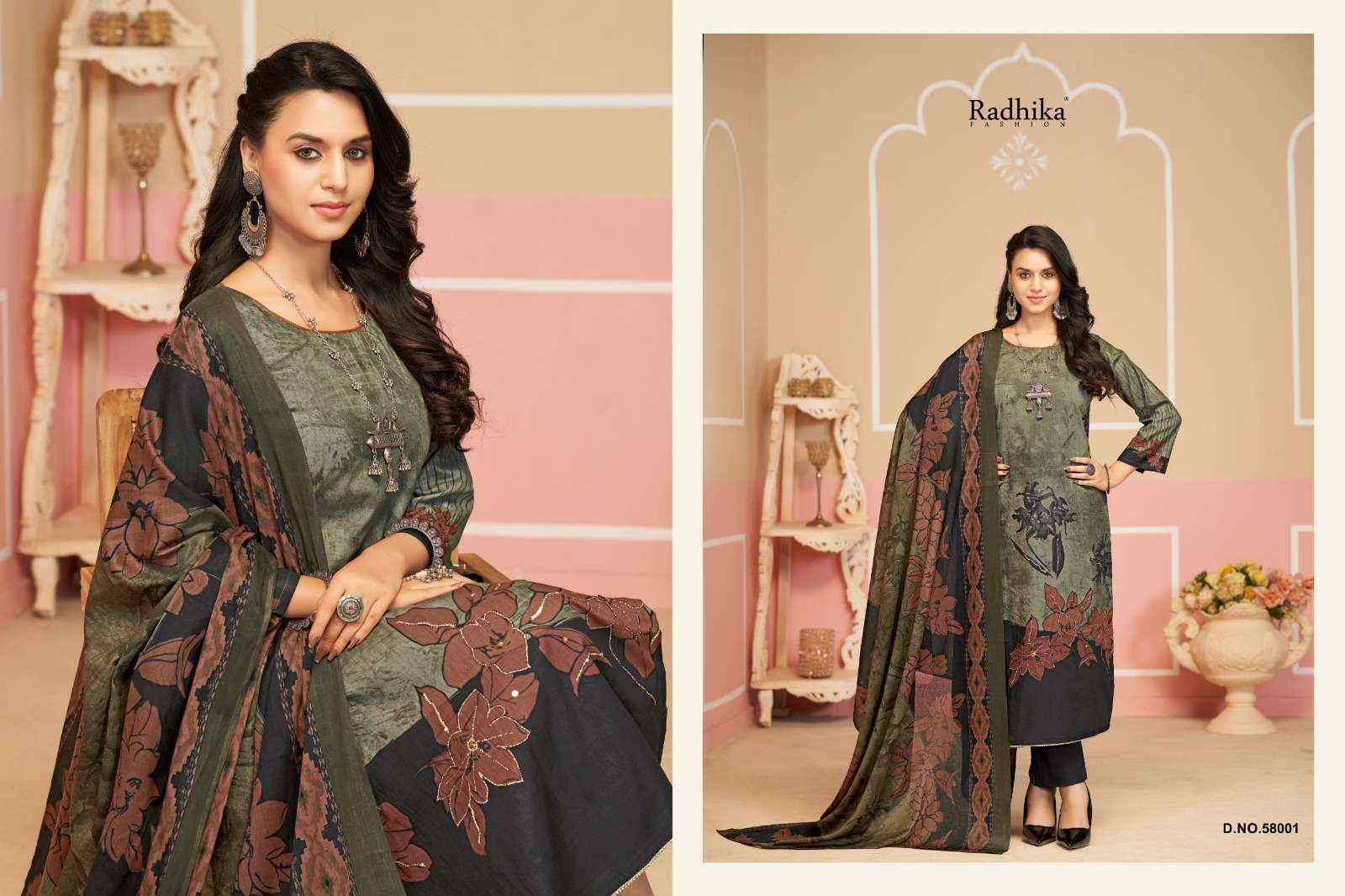 Radhika Fashion Azara shivani Lawn Cotton Dress Material 3 pcs Catalogue