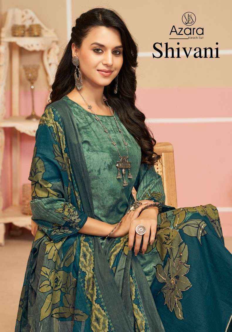 Radhika Fashion Azara shivani Lawn Cotton Dress Material 3 pcs Catalogue