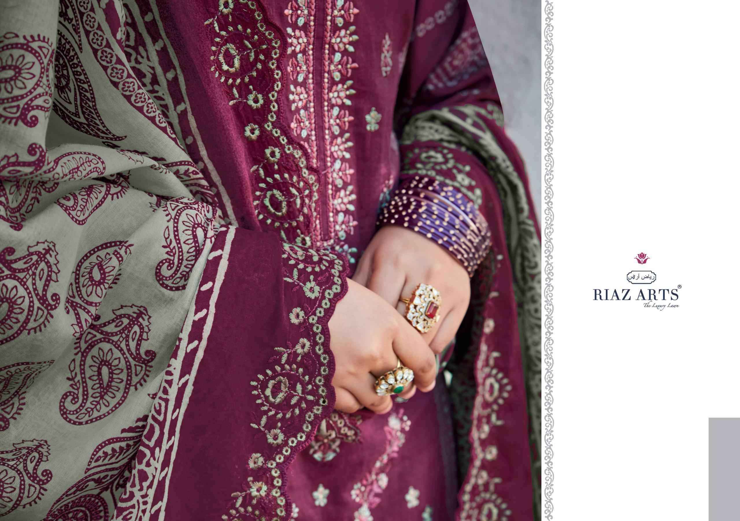 Riaz Arts Bin Saeed Vol 5 Cotton Dress Material 8 pcs Catalogue
