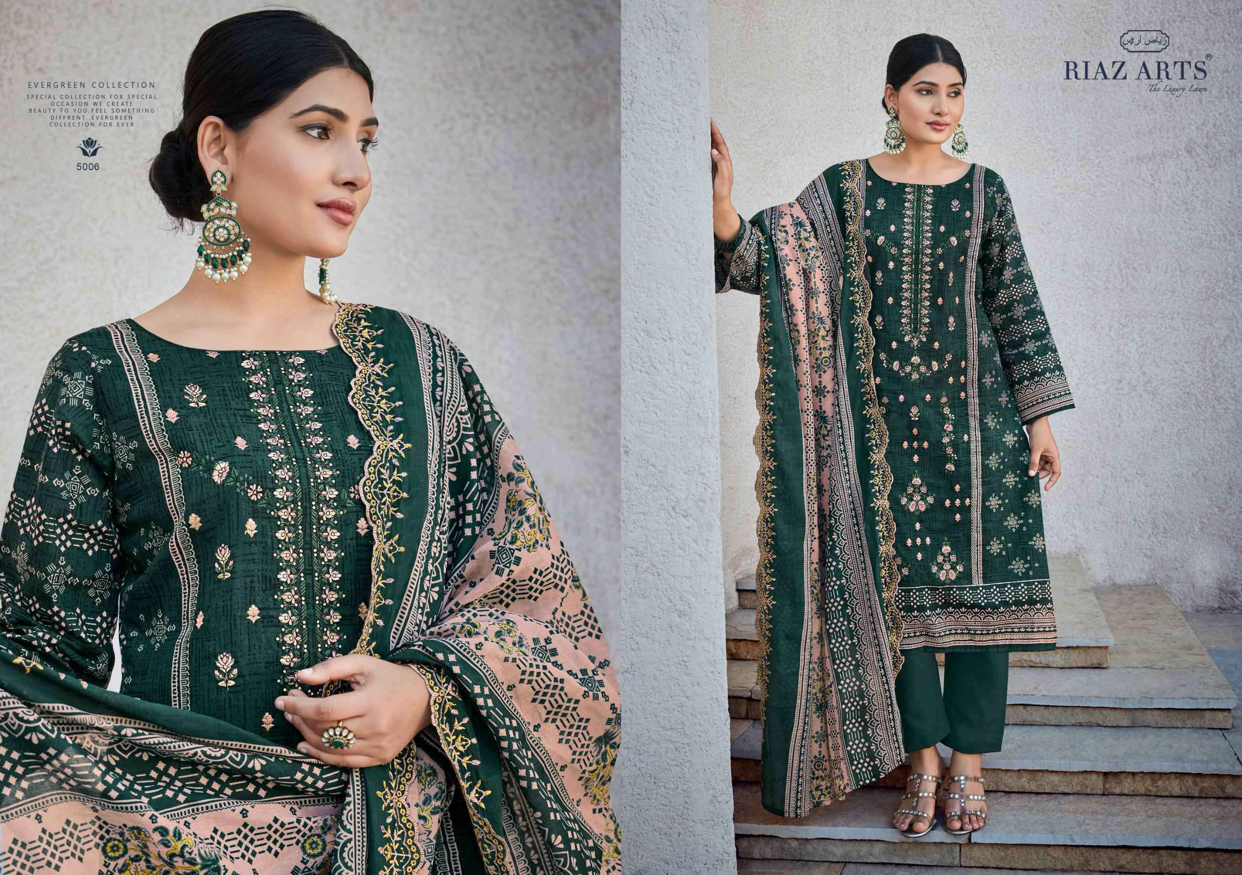 Riaz Arts Bin Saeed Vol 5 Cotton Dress Material 8 pcs Catalogue