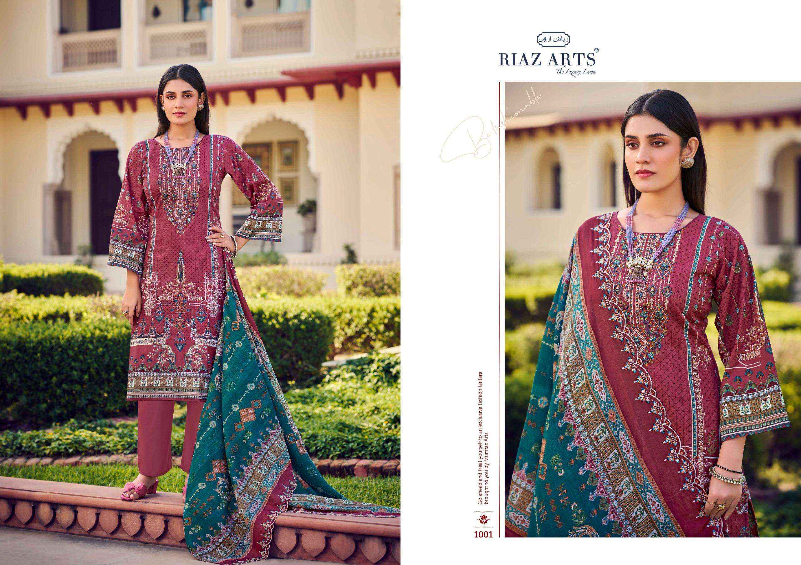 Riaz Arts Bin Saeed Vol 7 Cotton Dress Material 6 pcs Catalogue