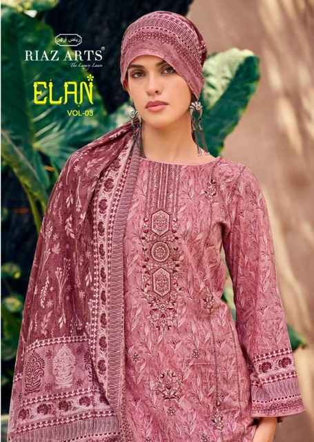 Riaz Arts Elan Vol 3 Lawn Cotton Dress Material 6 pcs Catalogue