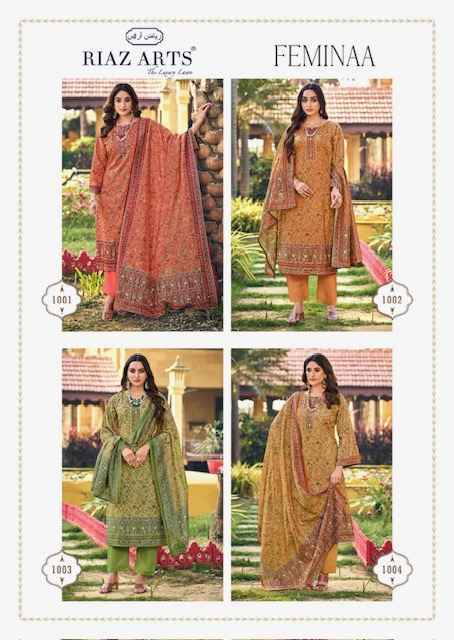 Riaz Arts Femina Cotton Dress Material 4 pcs Catalogue