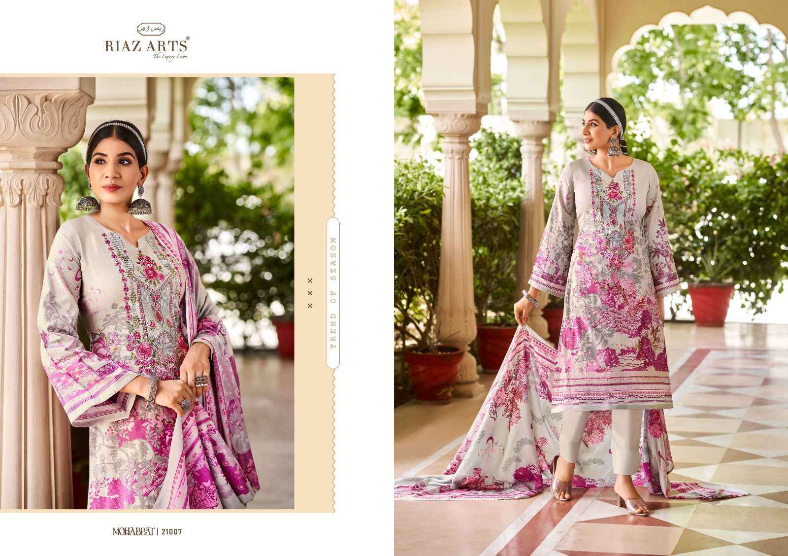 Riaz Arts Mohabbat Karachi Lawn Dress Material 8 pcs Catalogue
