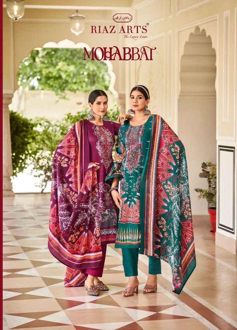 Riaz Arts Mohabbat Karachi Lawn Dress Material 8 pcs Catalogue
