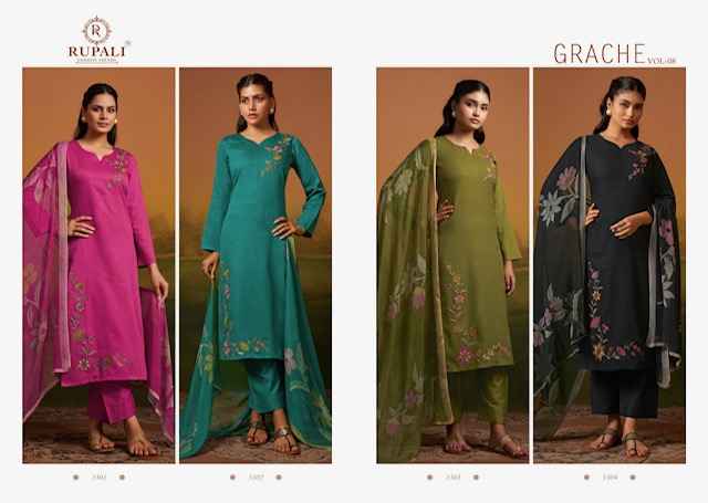 Rupali Fashion Grache Vol 8 Jam Satin Dress Material 4 pcs Catalogue