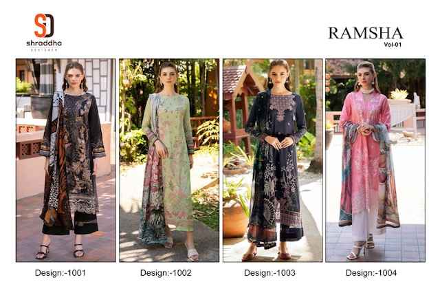 Shraddha Designer Ramsha Vol 1 Cotton Dress Material 4 pcs Catalogue