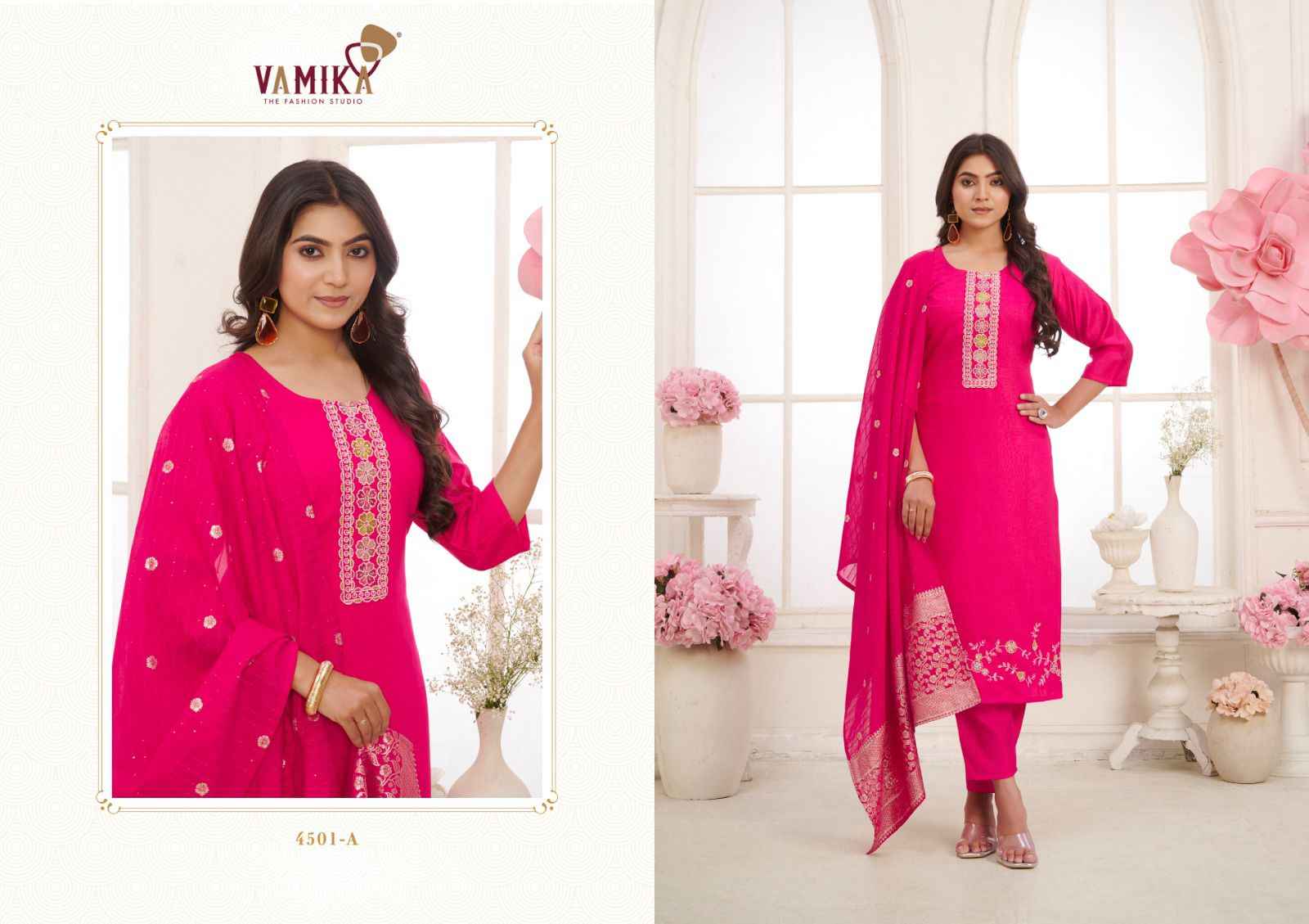 Vamika Jannat Vol 2 Viscos Vertican Silk Kurti Combo 4 pcs Catalogue