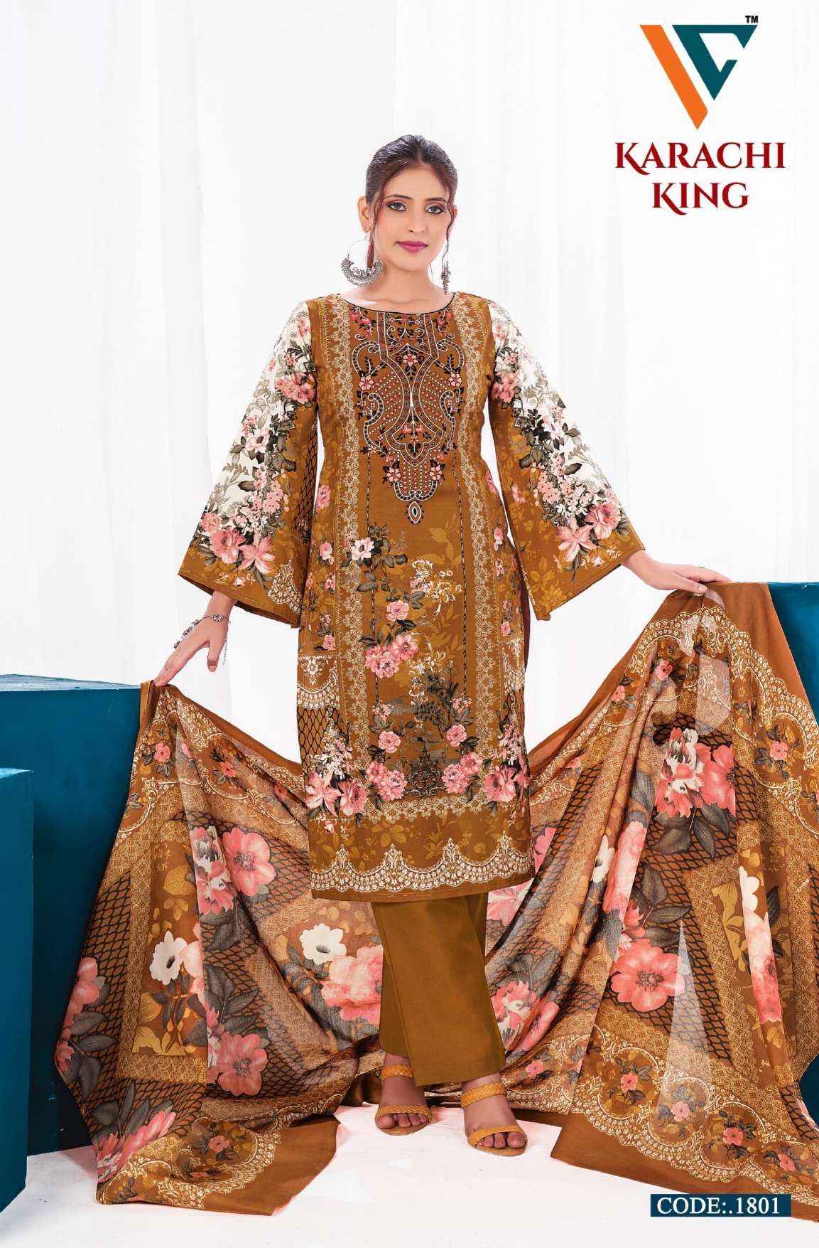Vandana Creation Karachi King Vol 18 Cotton Dress Material 8 pcs Catalogue