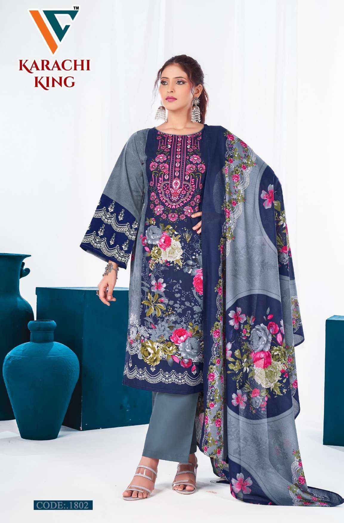 Vandana Creation Karachi King Vol 18 Cotton Dress Material 8 pcs Catalogue