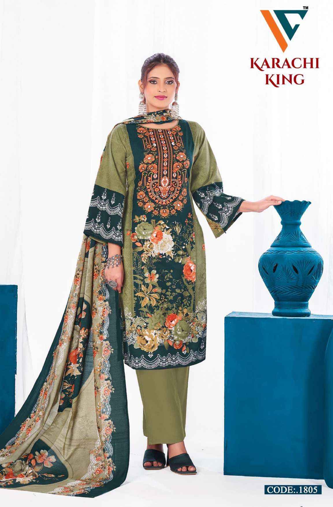 Vandana Creation Karachi King Vol 18 Cotton Dress Material 8 pcs Catalogue