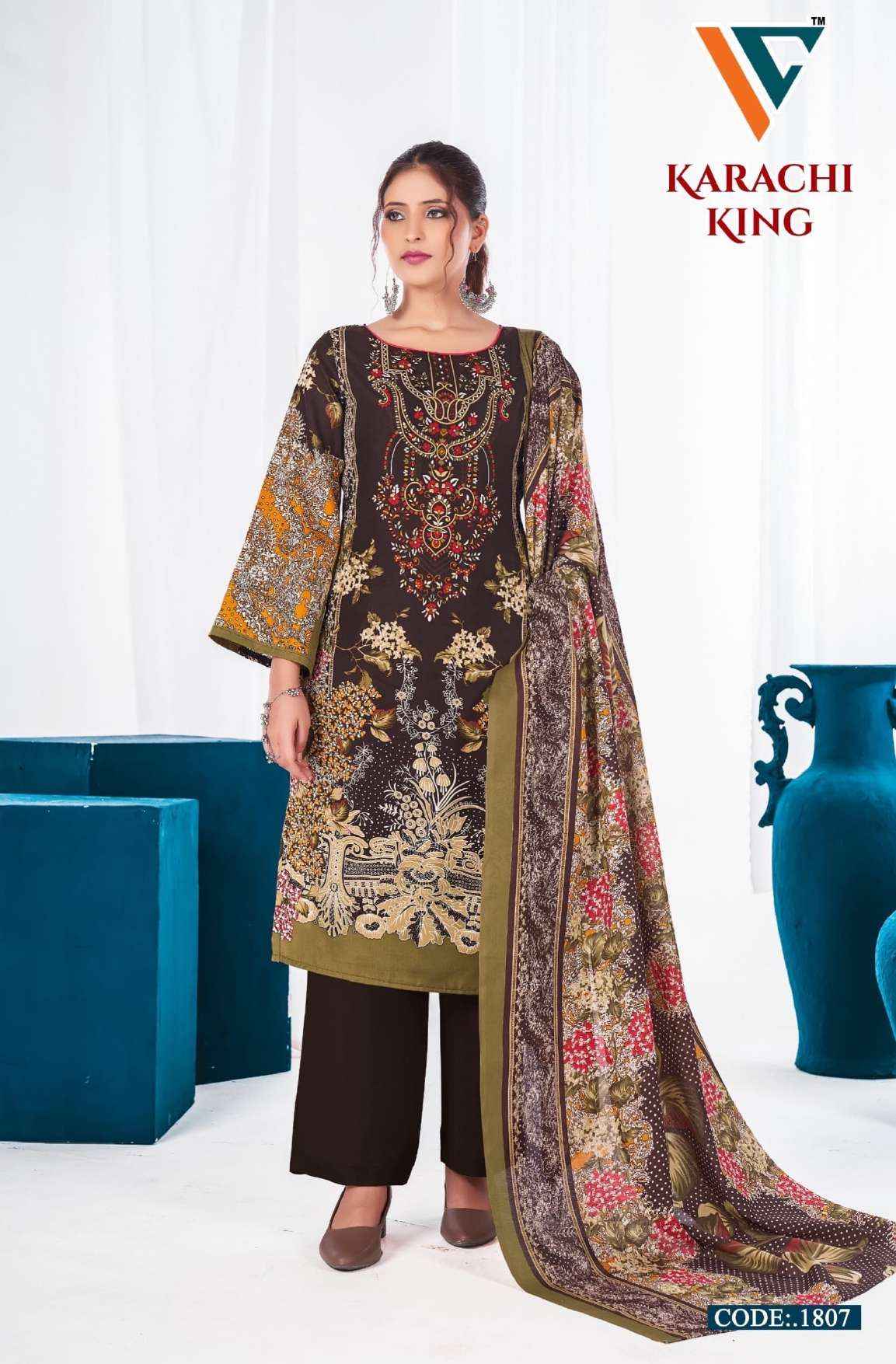 Vandana Creation Karachi King Vol 18 Cotton Dress Material 8 pcs Catalogue
