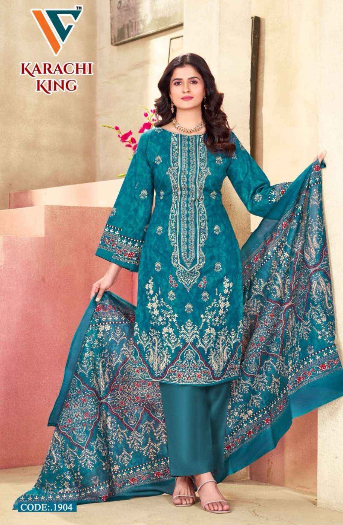Vandana Creation Karachi King Vol 19 Cotton Dress Material 8 pcs Catalogue