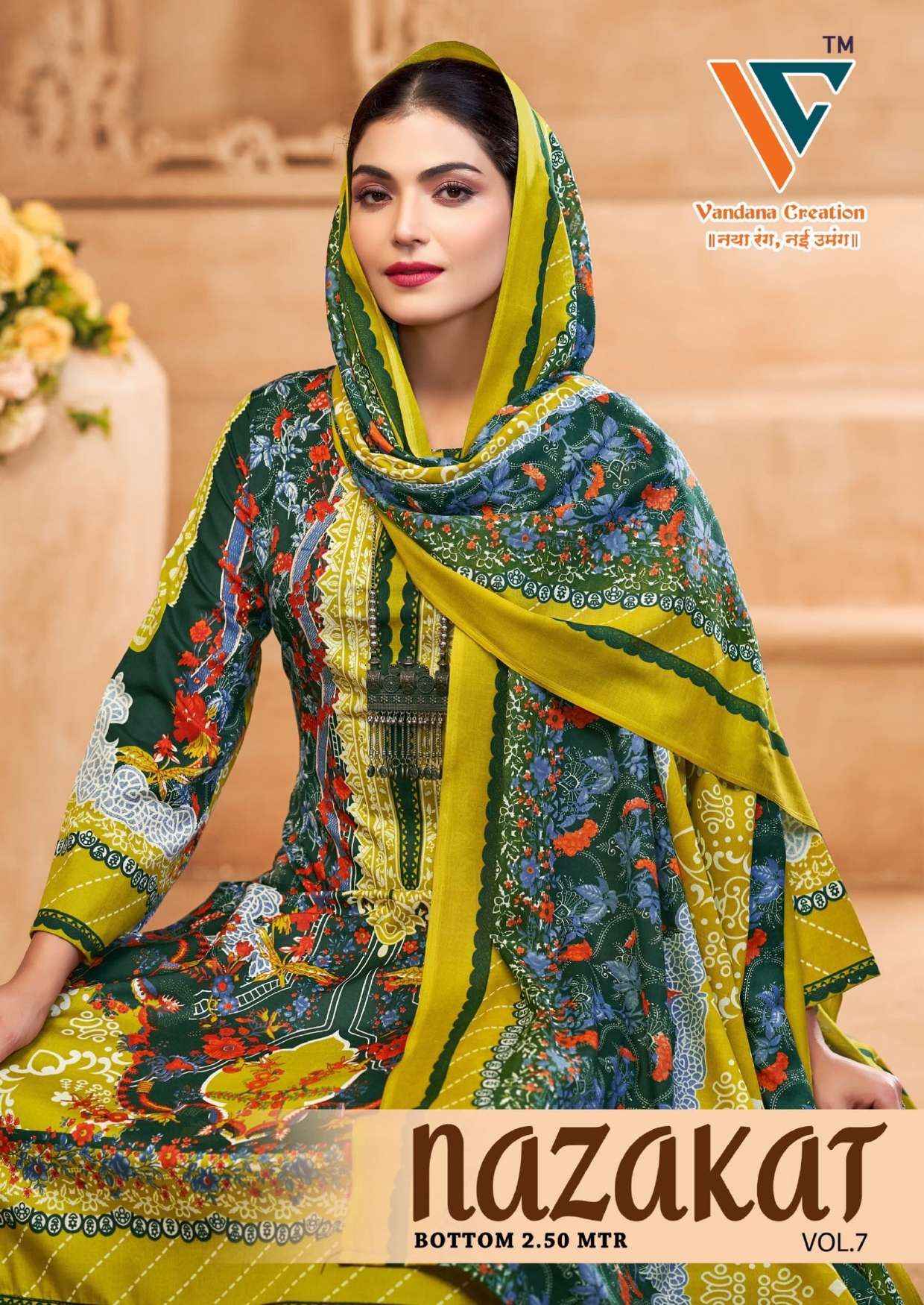 Vandana Creation Nazakat Vol 7 Cotton Dress Material 8 pcs Catalogue