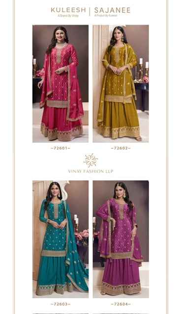 Vinay Fashion Sajanee Chinon Dress Material 4 pcs Catalogue