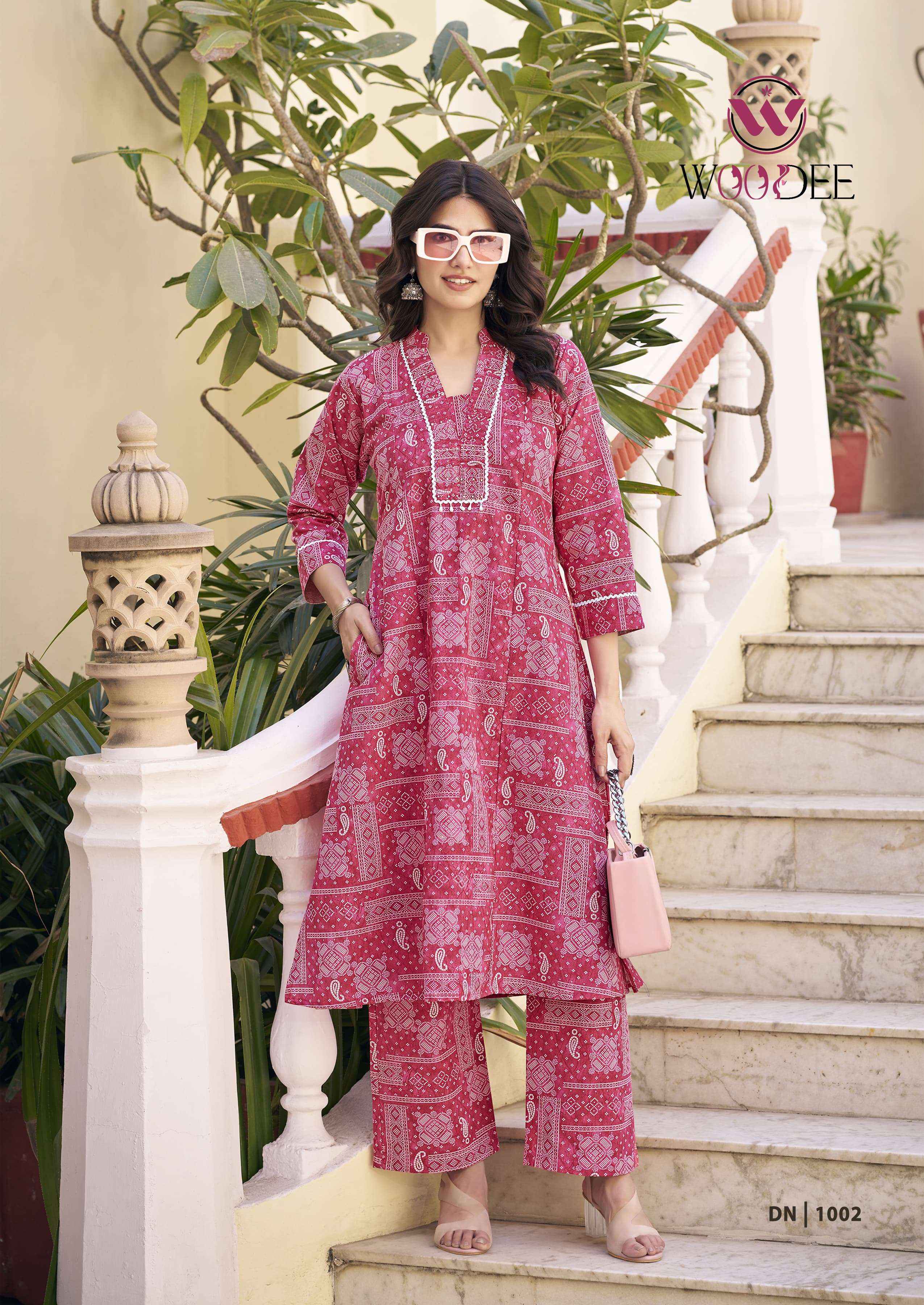 Woodee Aneri Cotton Kurti With Bottom 6 pcs Catalogue