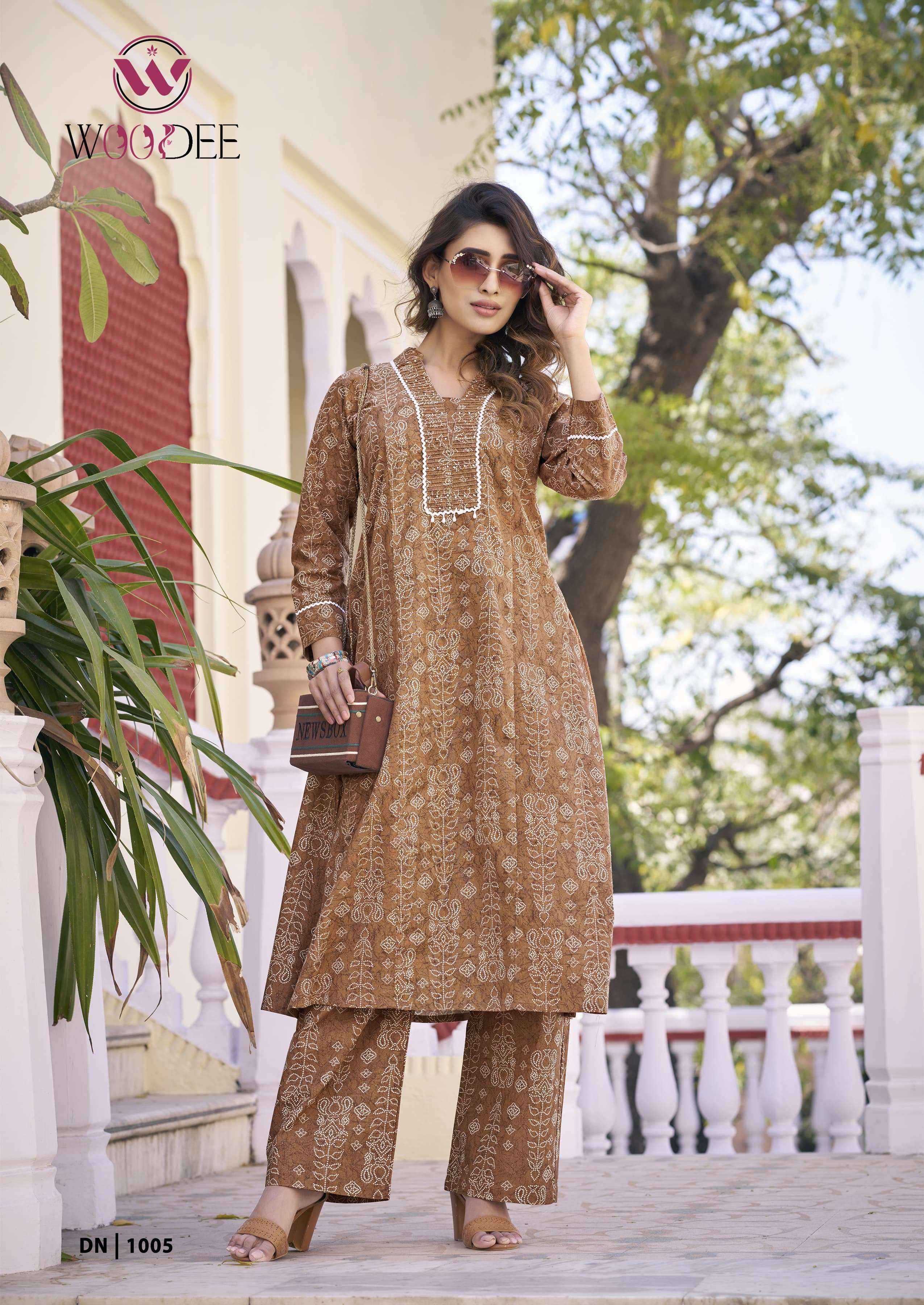 Woodee Aneri Cotton Kurti With Bottom 6 pcs Catalogue