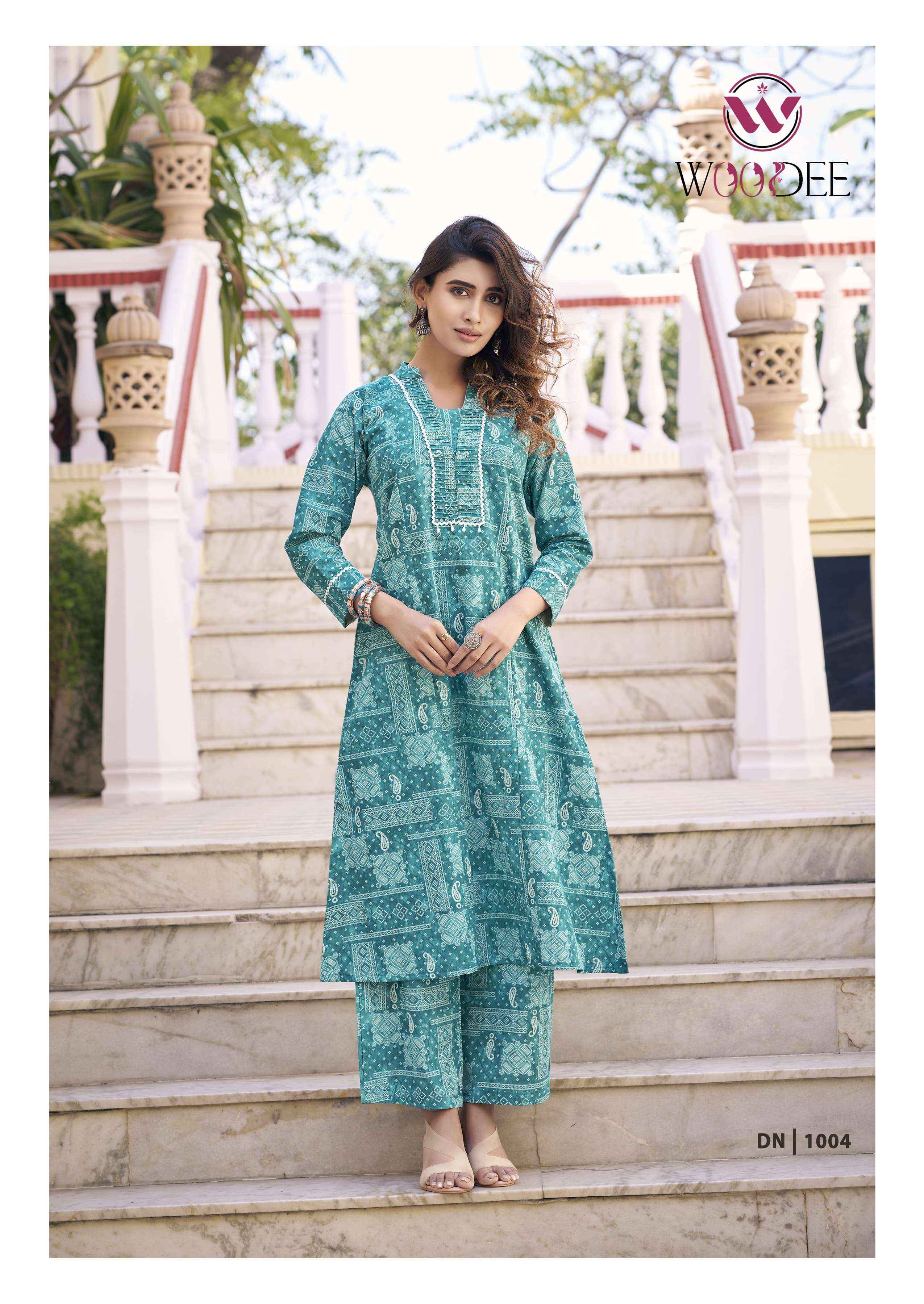 Woodee Aneri Cotton Kurti With Bottom 6 pcs Catalogue