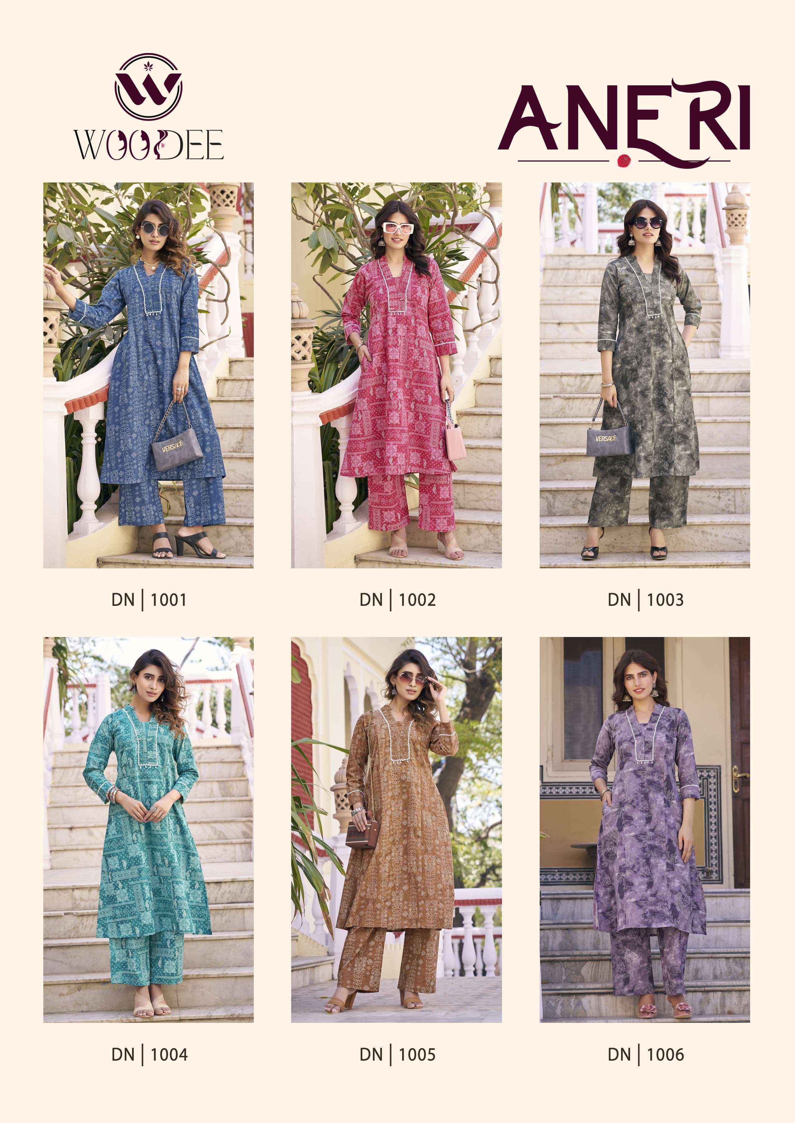 Woodee Aneri Cotton Kurti With Bottom 6 pcs Catalogue