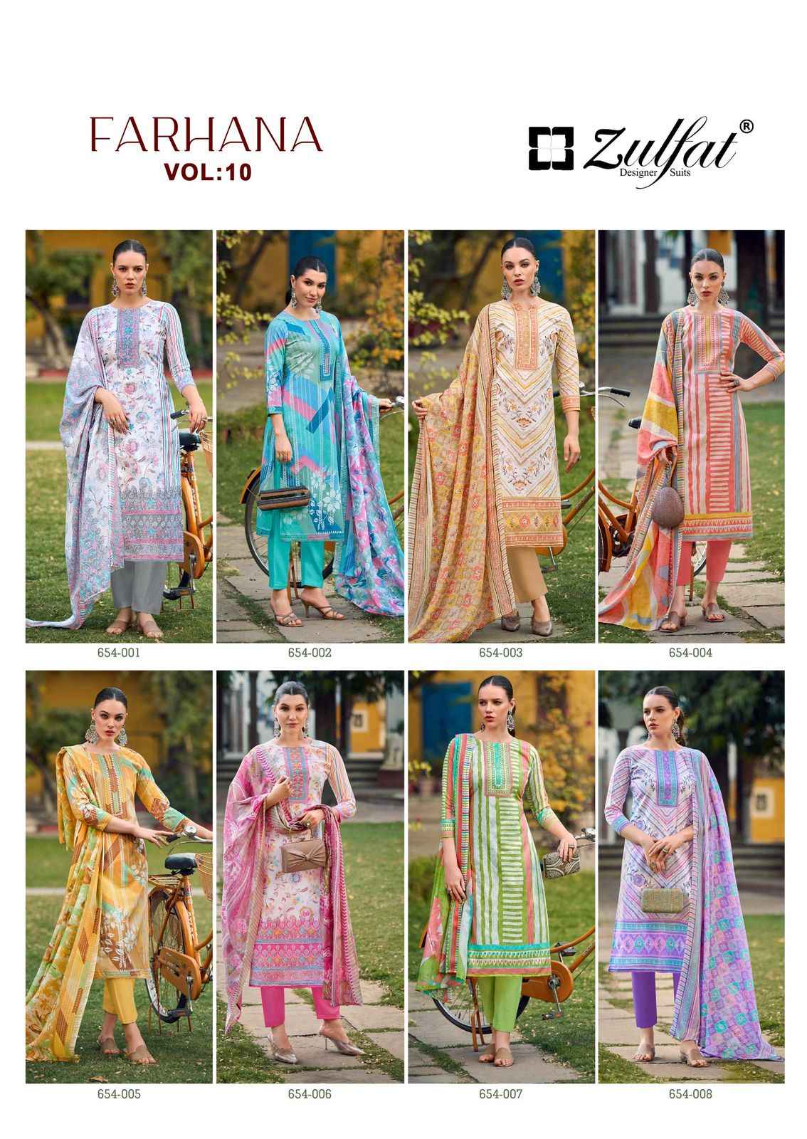 Zulfat Farhana Vol 10 Cotton Dress Material 8 pcs Catalogue