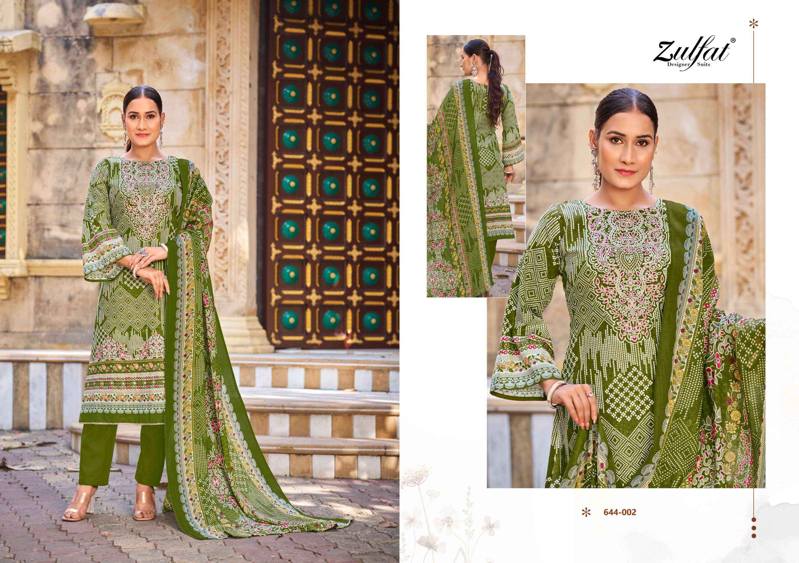 Zulfat Meher Cotton Dress Material 4 pcs Catalogue
