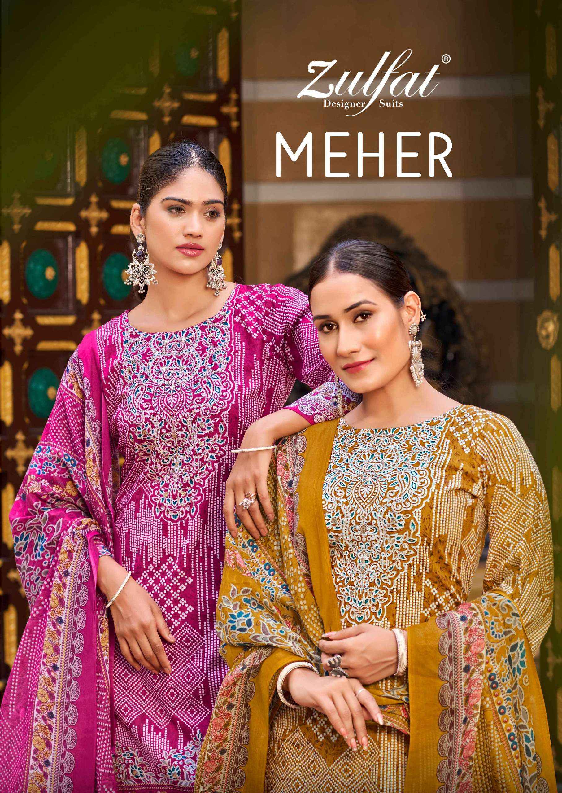 Zulfat Meher Cotton Dress Material 4 pcs Catalogue