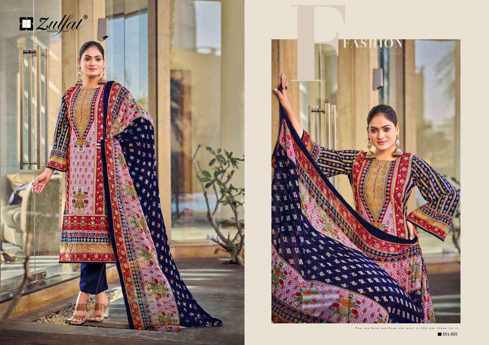 Zulfat Nafisa Viscose Rayon Dress Material 6 pcs Catalogue